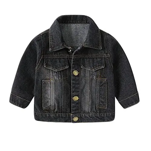 Produktbild: Generisch Jungen Jeansjacke Langarm Kinder Outdoor Mäntel Warme Winterjacke Oberbekleidung Stilvolle Kleidung Für (Black, 12-18 Months)