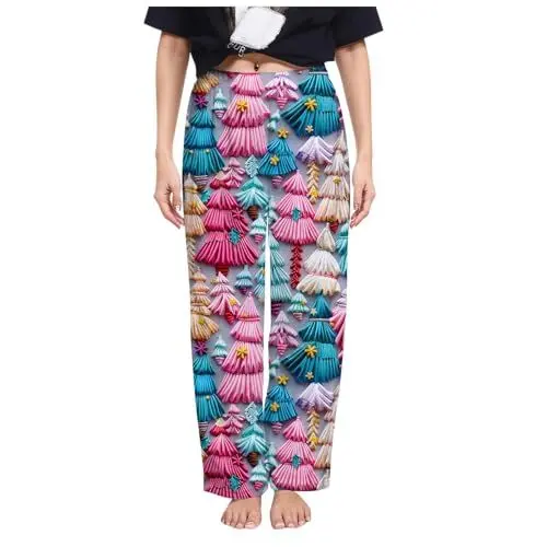 Produktbild: Generisch Karierte Schlafhose Damen grün Schwarze Schlafhose kurz Damen Pyjama Damen Winter warm Silk Pyjama Pants Pyjamahose Weihnachten Couple Pyjama Damen Flanell schwarz