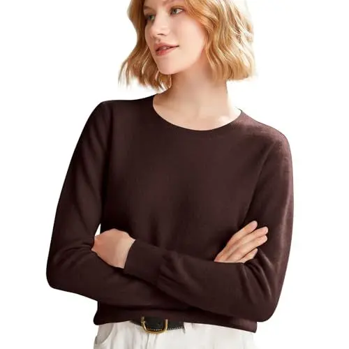 Produktbild: Generisch Kaschmir Pullover Damen Oversize Pullover Damen Strickpullover Damen Damen Pullover Elegant Pullover Lila Damen Damen Pulli Damenmode Herbst 2024 Oberteile Damen Herbst Pulli Braun XL