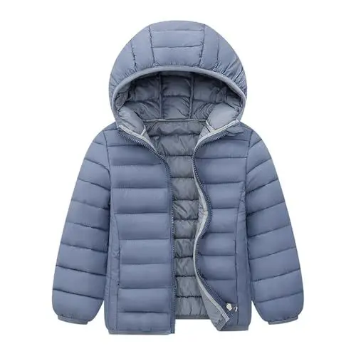 Produktbild: Generisch Kinder Daunenjacke Wintermantel Jungen Warme Kapuzenjacke Outdoor Jacke für Leichte Isolierung (Grau, 7-8 Years)