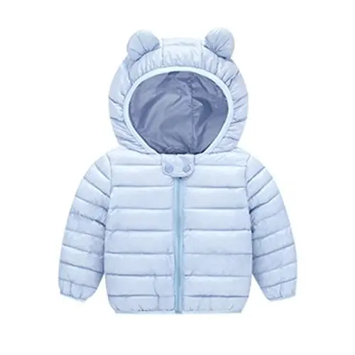 Produktbild: Generisch Kinder Winterjacke Jungen Warme Kapuzenmantel Outdoor Kleidung Dicke Baby Jacke (Light Blue, 3-4 Years)