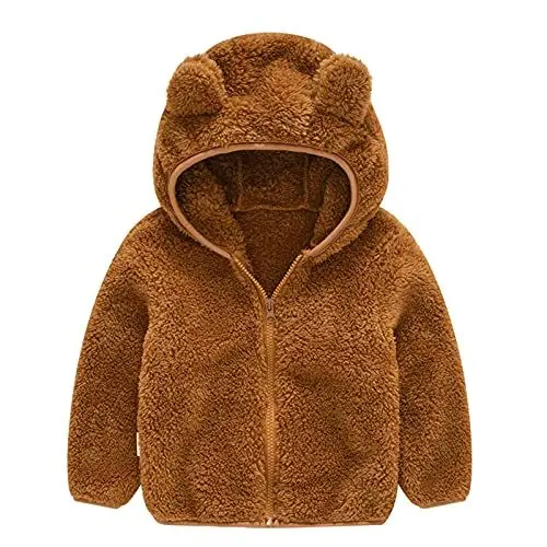 Produktbild: Generisch Kleinkind Mädchen Dicker Fleece Mantel Mit Reißverschluss Jacke Warme Winter Outwear Niedliche Ohr Design (Coffee, 2-3 Years)