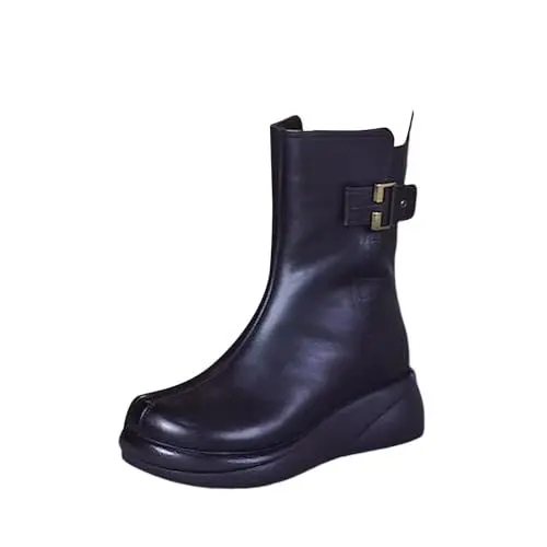 Produktbild: Generisch Knöchelhohe Schuhe Damen Velvet Leather Ankle Boots Schwarze Overknees Stiefel (Black, 38)