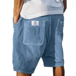 Produktbild: Generisch Kurze Hosen Herren Shorts Sommer Kurz Casual Baggy Cord Shorts Herren Mit Kordelzug Und Elastischem Bund Sweatshorts Lässige Retro Kurze Cordhose Jogging Bermuda Jogginghose Kurz, S-5XL
