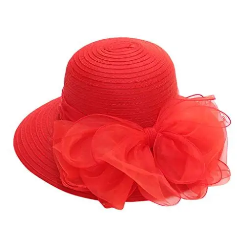Produktbild: Generisch La Cap Schwarz Mädchen Hat Damen Tee Hochzeitskleid British Cap Braut Fascinator Baseballmützen Mützen Damen Blau (Red, One Size)