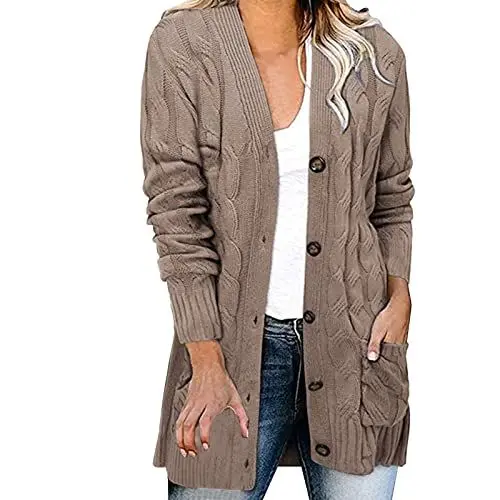 Produktbild: Generisch Lässige Strickjacke für Damen, große Größe, lockere -Jacke für Damen Strickjacke Business Damen Wolljacke Damen (Pink, L)