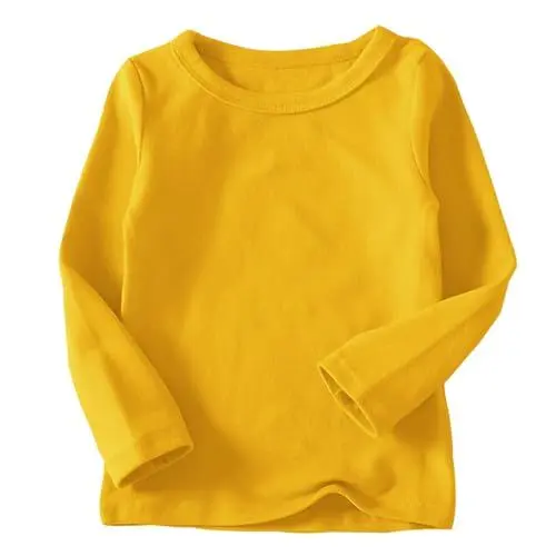 Produktbild: Generisch Langarmshirts für Mädchen Baumwolle Kinder Tops Einfarbig Basic Oberteile Rundhals Regular Kleidung Lässiger Bekleidung Loose Long Sleeve Top Shirt Kleinkind Thermoshirt Gelb, 6 Jahre