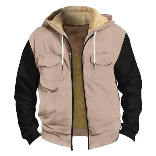 Produktbild: Generisch Langmantel Herren Winterjacke Herren Schwarz,Hoodie Mit Reißverschluss Herren Herren Wintermantel Lang Skijacke Mantel Herren Lang Feldjacke Herren Herrenmantel Khaki 3Xl
