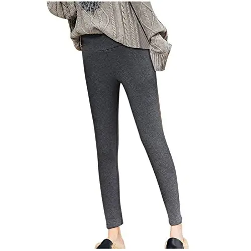Produktbild: Generisch Leggings WäRmende Leggings Damen Womens Leggings Women's Lined Fleece Pants Womans Leggings Wollleggings Damen Wollhose Damen Winter Winterleggings Damen GefüTtert Grau 5XL