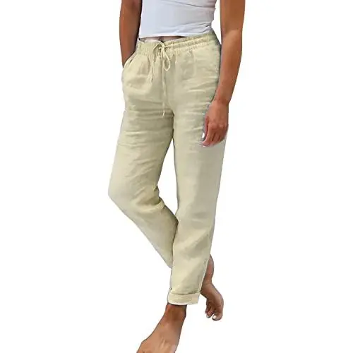 Produktbild: Generisch Leinenhose Damen Sommer Jeans Damen leicht Stoffhose Damenbekleidung Damenhose Sweat Off Damenhosen Trousers for Women gutschein zum ausdrucken Umstandshose kurz Deals of The Day Boho Hose