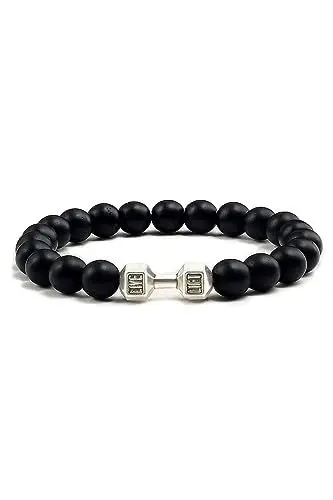 Produktbild: Generisch Live Lift Fitness Hantel-Armband, Naturstein, Bodybuilding-Fitness Schmuck 8mm (onyx)