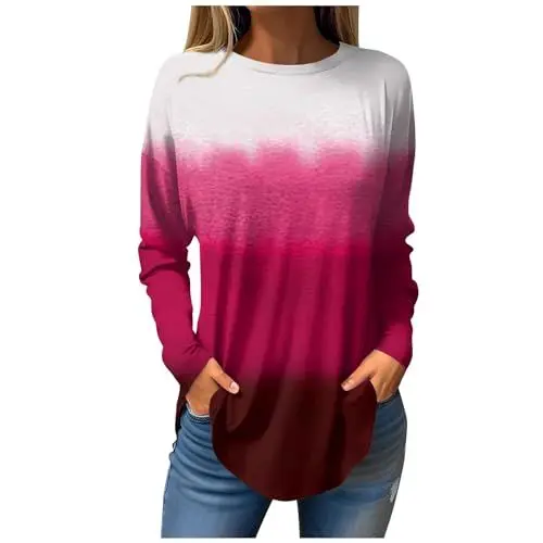 Produktbild: Generisch Longsleeve Damen Kaschmir Pullover Damen Herbst Jacken für Damen Langarmshirts für Damen Pulli Damen Oversize Damen Pullover Winter Damen Pulli Herbst Jacken für Damen Damen Rot 2XL