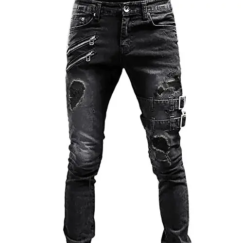 Produktbild: Generisch Low Rise Flared Jeans y2k Skinny Jeans Herren schwarz 44 Jeanshosen Herren Baggy Jeans Herren Slim fit Schlaghose Jeans Herren y2k Skinny Jeans Jeans Herren Straight Leg schwarz