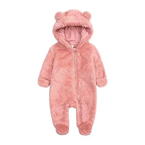 Produktbild: Generisch Mädchen Fleecejacke Kapuzenmantel Warme Winterjacke Weicher Overall Oberbekleidung Atmungsaktiv Bequem Wasserdicht Winddicht (0-3 Months)