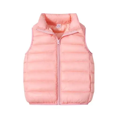 Produktbild: Generisch Mädchen Winterjacke Stehkragen Reißverschluss Ärmellose Daunenweste Warme Kinderweste Outdoorjacke Leichte Babyjacke (4-5 Years)