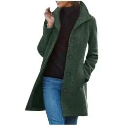 Produktbild: Generisch Mantel Damen Wollmantel Herbst Damen-Mäntel Wolle Übergangsmantel Wintermantel Wolljacke Trenchcoat Herbstmantel Kurzmantel Winterjacke Jacken Sale Damen Sale Angebote 01 Grün XXL