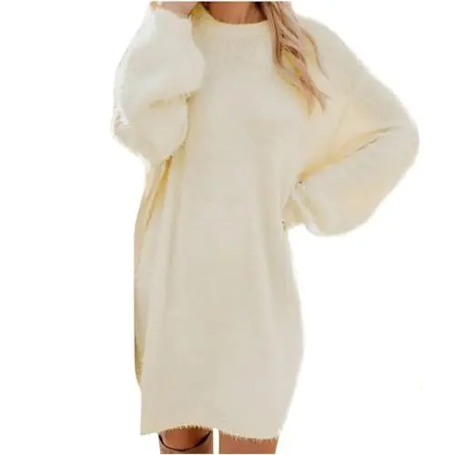 Produktbild: Generisch Meine Bestellungen Anzeigen 2024,Dresses for Women Strickkleid Damen Winter Winterkleid Strickpullover Pullover Damen Longpullover Pulloverkleid Lang Langarm Kleid Herbst Damen(Beige,XL)
