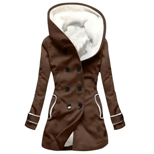 Produktbild: Generisch Meine Bestellungen Anzeigen Winterjacke Fleecemantel Damen Fleecejacke Wollmantel Plüschjacke Outwear Kapuzenjacke Oberbekleidung Bequemes Lammfelljacke Angebote