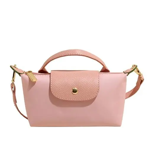 Produktbild: Generisch Mini Umhängetasche in Farbblockoptik für Damen, Small Crossbody Bag,Quadratische Klein Handtasche in Volltonfarbe mit Verstellbarem Riemen, Schultertasche（Pastellrosa）