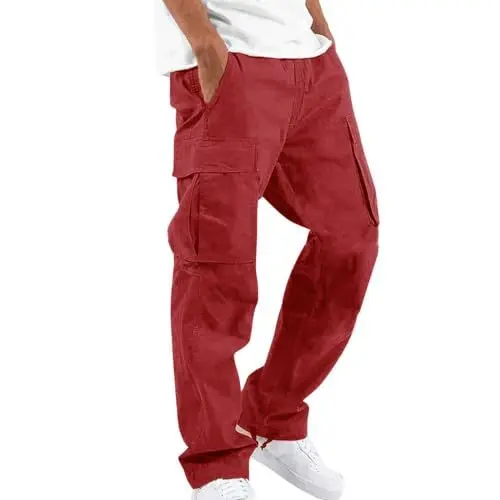 Produktbild: Generisch Musselin Hose Herren Leicht und Luftig Schwarz Freizeithose Leinenhose Casual Baumwolle Weite Strandhose Jogginghose 100 Prozent Baumwolle Herren Hose Herren Weiß Techno Hose