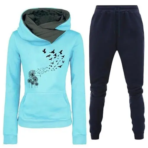 Produktbild: Generisch Outfits Für Damen Langarm Modisches Zweiteiler Casual Elegant Workout Set Große Größen Schöner Freizeitanzug Outdoor Winter 2-Teilige Set Baggy Farboptionen Outfit Locker Hausanzug