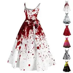 Produktbild: Generisch Outlet Angebote, Halloween Kostüm Damen Blutigem Gruselig Kleid Mittelalter Vintage Kleidung Frauen Off Shoulder Halloween Hexe Hexenkleid, Warehouse Deal retourenware