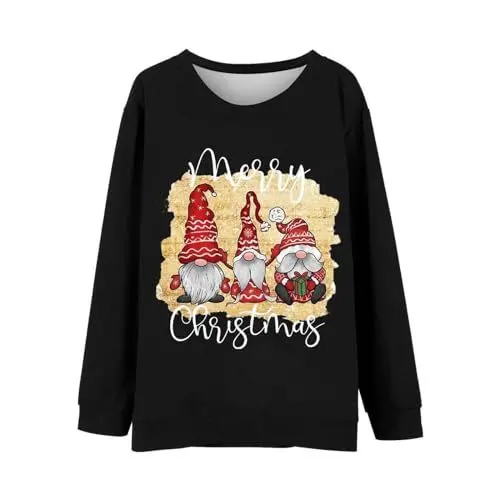 Produktbild: Generisch Passende Familien-Pullover-Sets „Merry Christmas Y'all“-Print-Pullover mit Rundhalsausschnitt für Mama Mutter Tochter Kleidung Kleider (Black, S)