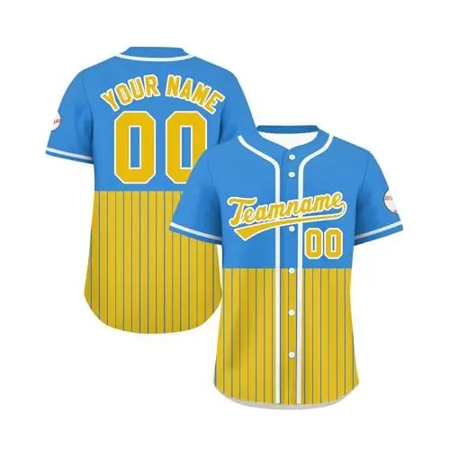 Produktbild: Generisch Personalisiert Atmungsaktiv Sporthemden Baseballtrikot Individuelles Baseball Jersey Schnelltrocknend T-Shirt Baseball Trikot Kurzarm Sportuniform Herren Damen Kinder Angebote Black Friday
