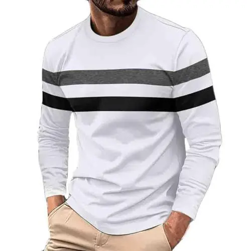 Produktbild: Generisch Poloshirt Herren Langarmshirt Polo Langarm Shirt Klassische Langarm-Shirt Original Longsleeve Mode Longshirt Leichte Long-Sleeve FrühlingsShirt Angebote Warehouse Deals Angebote Weiß XXL