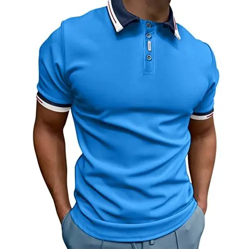 Produktbild: Generisch Poloshirt Herren mit Brusttasche 3XXL Poloshirt Langarm Herren weiß männer Poloshirt pink Sommer Poloshirt Herren farbig Langarm polohemd Herren Polo Herren Langarm Sport