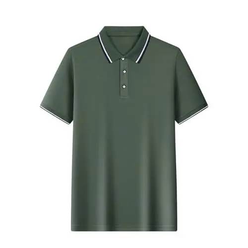 Produktbild: Generisch Poloshirts für Herren Kurzarm Polo T Shirts Golf Tshirt Button Down Polohemd Dünne Tee Golf Shirt Tops Tennis Poloshirt Basic Kurzarm Hemd Funktionsshirt Baumwolle Oberteile Grün M