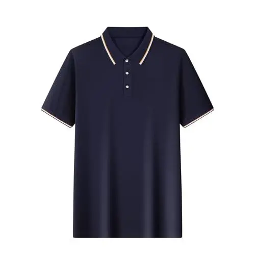 Produktbild: Generisch Poloshirts für Herren Kurzarm Polo T Shirts Golf Tshirt Button Down Polohemd Dünne Tee Golf Shirt Tops Tennis Poloshirt Basic Kurzarm Hemd Funktionsshirt Baumwolle Oberteile Marine S