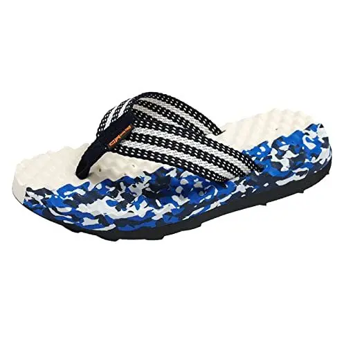Produktbild: Generisch Pons Schuhe Herren Flacher und rutschfeste leichte Slip On Bequeme Camouflage Muster Strand Hausschuhe Equipment Schuhe Herren Schwarz (Dark Blue, 42)