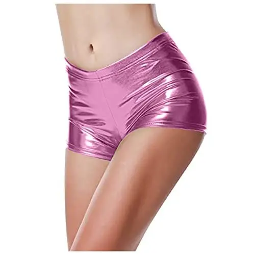 Produktbild: Generisch Pro Shorts Damen Schwarz Women 's anal Sexy-Hosen für reizvolle Hosen fein glänzend Kurze -Rasier-Hosen Kurze Hosen aus Cargo Herren Shorts (Pink, L)