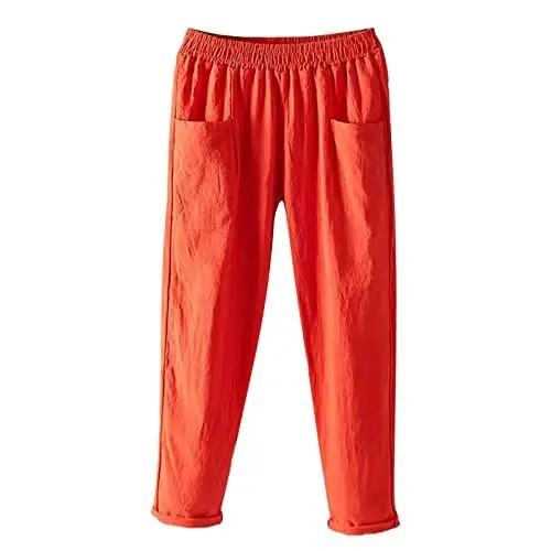 Produktbild: Generisch Pumphose knielonge Sommerhosen Damen leicht und luftig yogahose Damen weites Bein 3XL Damen Sommerhosen leicht große größen Stoffhose Damen gr 48 graue Stoffhose Damen elegant