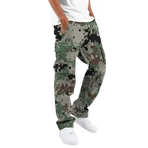 Produktbild: Generisch Outlet Angebote, Herren Lang Baggy Stretch Weit Hose Regular Fit Jogginghose Cargo Hose fur Männer 2024 Hose Freizeithose Sporthose, Warehouse Deal retourenware