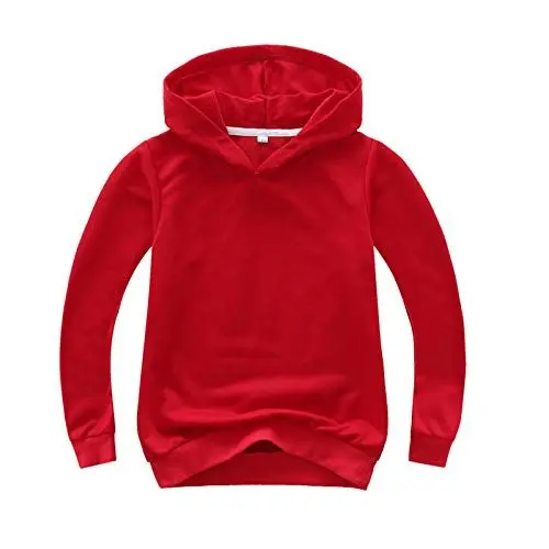 Produktbild: Generisch Sale Hoodie Mädchen Kinder Kapuzenpullover Baumwolle Tops Einfarbig Sweatshirt Kleidung Bekleidung Oberteile Kleinkind Sportshirt Pullover Top Junge Long Sleeve Top Rot,110