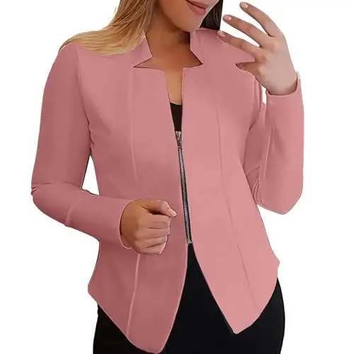 Produktbild: Generisch Deals of The Day Blazerdamen Sportlich Windjacke Für Damen Einfarbig Vorne Offen Elegant Langärmelig Für Arbeit Büro Oberbekleidung Damenbekleidung Vegan Strickjacke Damen Grobstrick Kurz