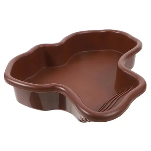 Produktbild: Generisch Schildkrötenbadewanne Froschteich Für Terrarium Reptilien-badebecken-Terrarium-schüssel Große Wasserschale Für Reptilien Einsiedlerkrebs-wasserbecken Schildkrötenwanne Coffee Abs