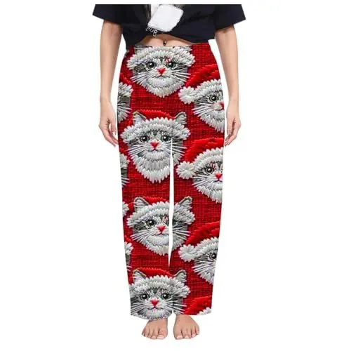 Produktbild: Generisch Schwarze Schlafhose kurz Damen Schlafanzughose Damen kurz sexy Halloween Pyjama Hose kurz Damen Satin Pyjama Set mit Mantel Schlafhose Damen rot schwarz