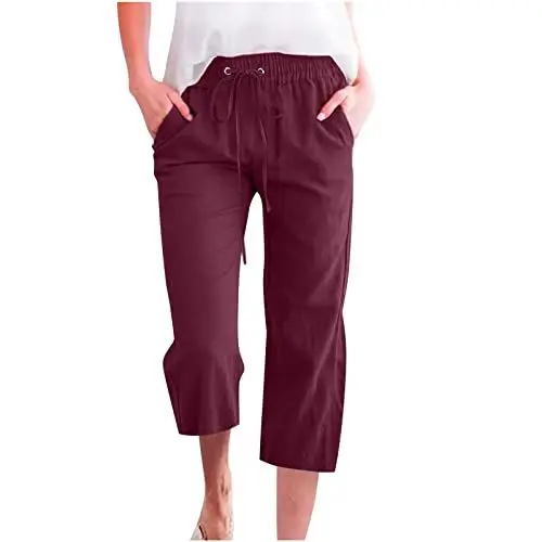 Produktbild: Generisch Haremshose Damen schwarz leichte, luftige Sommerhose geschlitztes Bein yogahose Damen 3/4 große größen Haremshose Damen Sommer schwarz kurz