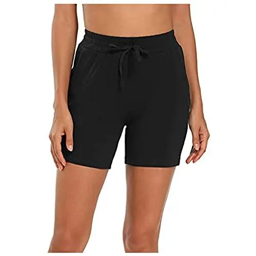 Produktbild: Generisch Schwarze Stoffhose Damen üBergrößE 7/8 Hosen DREI lässige Sporthosen Point Lse Hosen für Frauen Schwarze Stoffhose Damen High Waist Wollhose (Black, M)