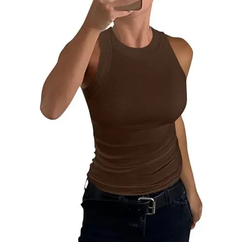 Produktbild: Generisch Sexy Damen Outfit Tanktops Frauen Tanktops Für Frauen Tank Tops Damen Sport Shirt Damen Tanktops Frauen Sport Ärmellose Tshirts Damen Sport Tshirt Damen Fitness Unterhemd Oberteile Damen