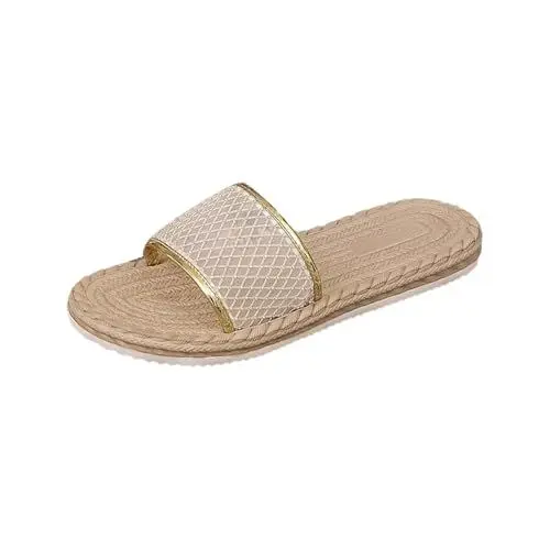 Produktbild: Generisch Slipper Damen Clogs Mit Fußbett Hausschuhe Damen Sommerschuhe Boho Hausschlappen Römersandalen Halbschuhe Elegant Sommerlatschen Barfuß Sandalen Trekkingsandalen Bequeme Leichte Breite Füße