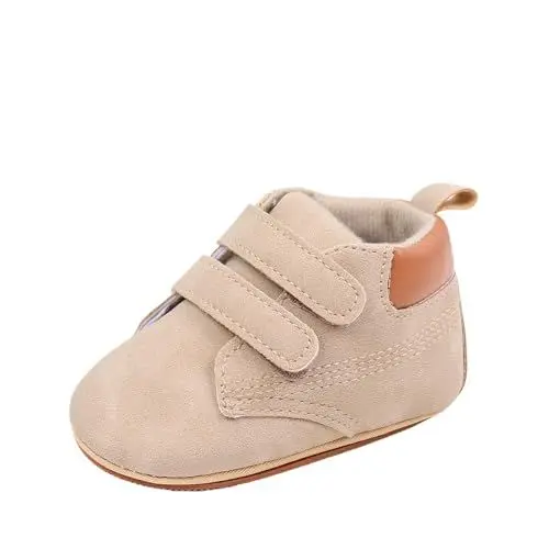 Produktbild: Generisch Soft Leather Baby Slippers Non Slip Girls Slippers Leather Baby Slippers Boys 0 To 24 Months Baby Shoes Not Soft Baby Girls Shoes Suede Leather Baby Mädchen Schuhe (Khaki, 19 Infant)