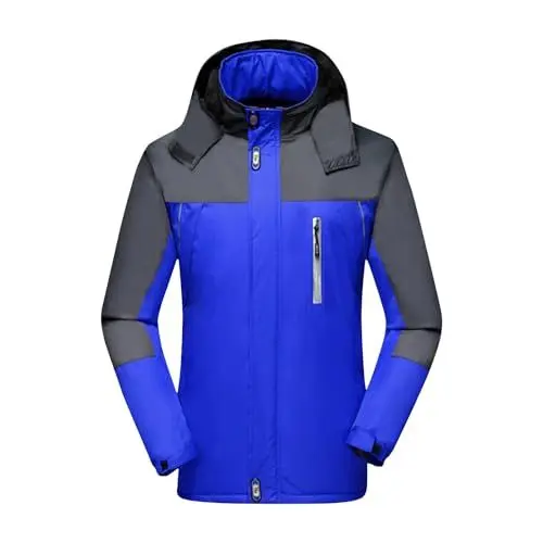Produktbild: Generisch Softshelljacke für Herren Regenjacke Sweatjacke Winterjacke Wetterfeste Windbreaker mit Taschen Laufjacke Sportjacke Wanderjacke Wasserdicht Atmungsaktiv Jacke Warehouse Deal Blau 5XL