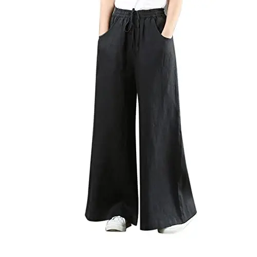 Produktbild: Generisch Sommerhosen Damen elegant lockere Sommerhose Damen Sommerhosen Damen leicht und luftig Baumwolle Capri leichte, luftige Sommerhose leinen Weiss mit gürtel Leinenhose kurz Damen