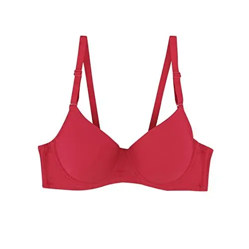 Produktbild: Generisch Sport BH Gepolsterte Cups BH Damen Ohne BüGel Set Frauen passen Dessous an. Sexy Dessous Bügel-BH Sportkleidung Damen OrthopäDischer Entlastungs BH (Red, 80B)