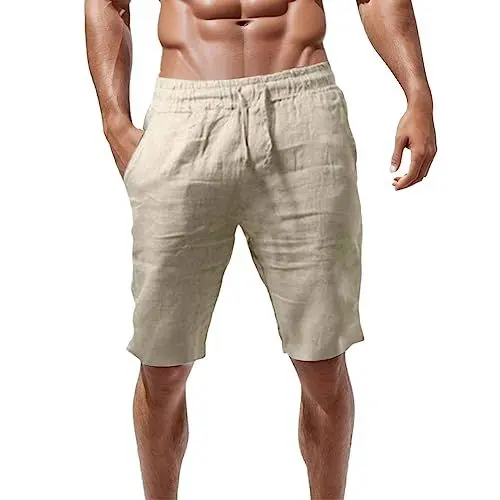 Produktbild: Generisch Sporthose männer kurz Sommer Shorts Freizeit Baumwolle Thermo yogahose Herren mit Taschen Wide Leg Yoga Pants Herren Strandhose leichte dünne Sommerhose Herren lang Yoga Hosen bunt