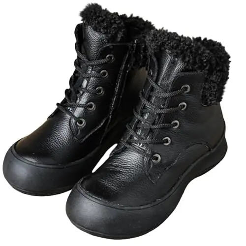 Produktbild: Generisch Stiefeletten Damen Schneestiefel Boots Plus Fleece Stiefel Gothic Chelsea Boot Punk Biker Knöchel Mit Blockabsatz Gotisch Retro Drucken Ankle Westernstiefel (Schwarz,39)